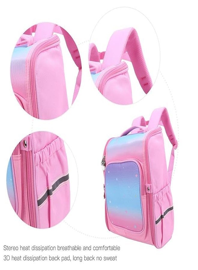 SHOPECOM Kids School Bag Shoulder Bags for Girls and Boys Rainbow Laptop Bag Water-Resistant Lightweight Daypack Girls & Boys Large Capacity Double Shoulder with Compartments Lunch Bag multicolour - Image 4